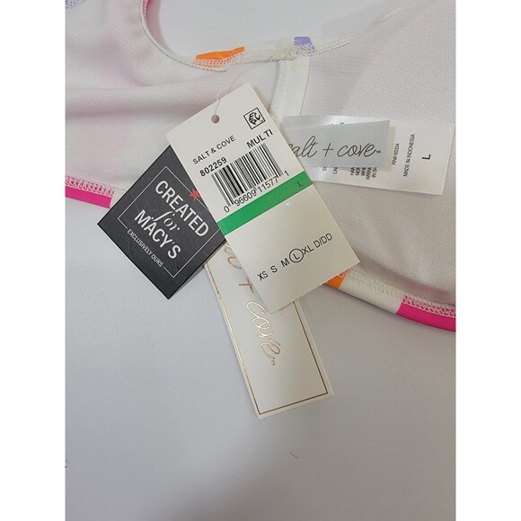 Salt + Cove Large Tie Front Bikini Top Swimsuit Bathing Suit Multi Beachwear EUC - Picture 5 of 7